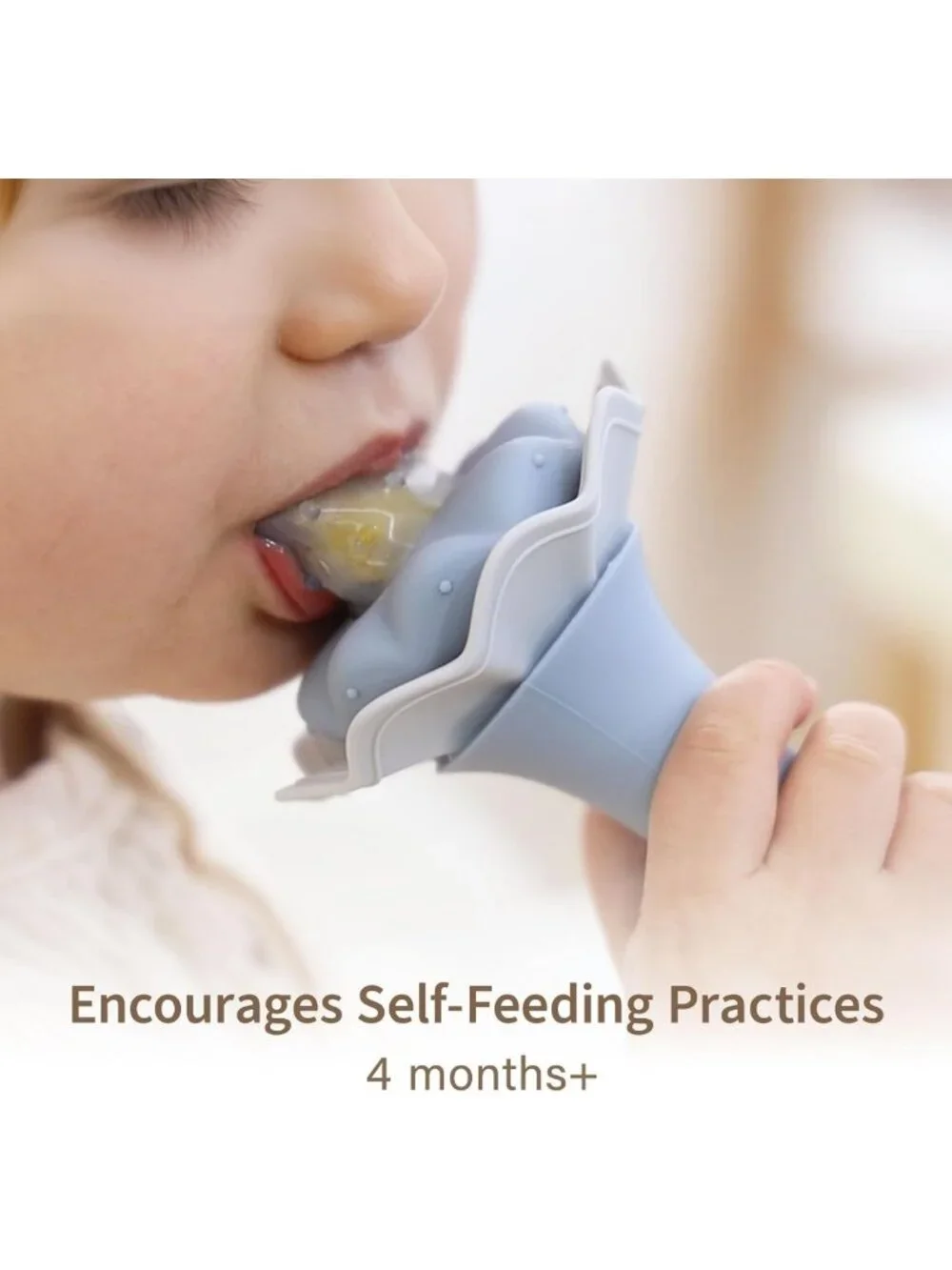 Baby Fruit Feeder & Freezer Tray Set, BPA-Free Silicone Self-Feeding Molds, 2